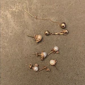 Random assortment of gold earrings